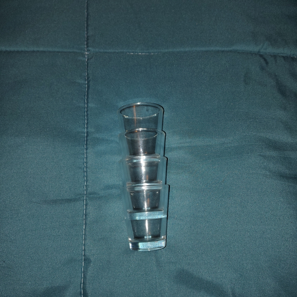 Elegant Clear Glass Shot Glass Set 4 Piece
